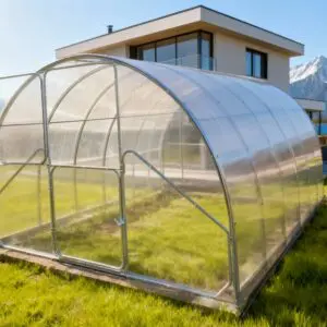 Оранжерия с поликарбонат.Лесен монтаж